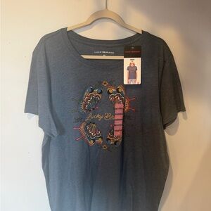 Lucky Brand Denim-Blue Crewneck Tee